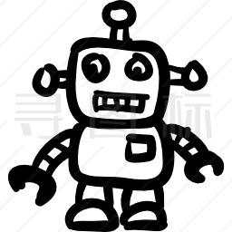机器人手绘玩具图标