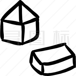 立方体手绘玩具形状图标