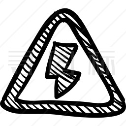 电火花三角标识图标