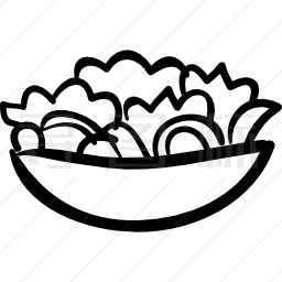 沙拉碗手绘食品图标