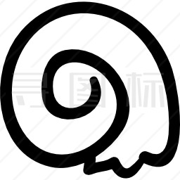 蜗牛手绘贝壳螺旋图标