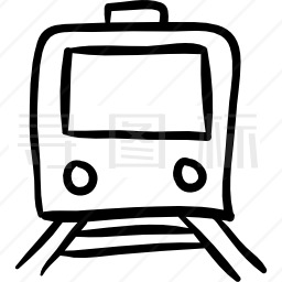 列车手绘轮廓图标