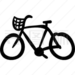 自行车手绘生态交通工具图标