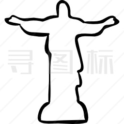 基督巴西雕塑手绘提纲图标