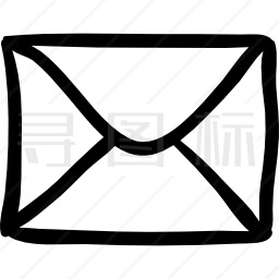 电子邮件新信封关闭手绘轮廓图标