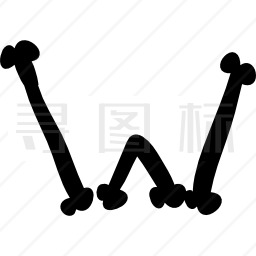 万圣节字体印刷字母W图标