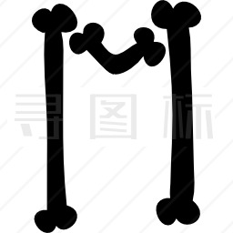 填骨字体字母M图标