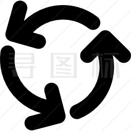 箭头三圈逆时针方向旋转图标