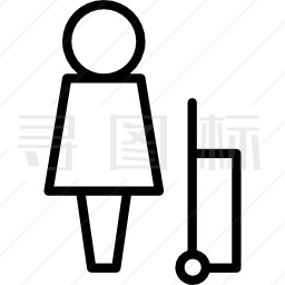 带购物车的女人图标