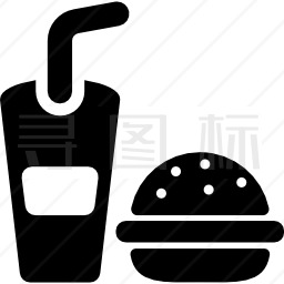 快餐汉堡与饮料图标