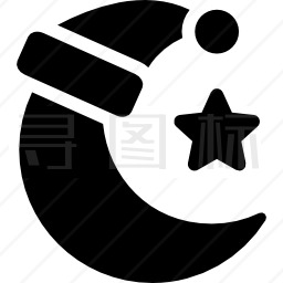 带帽子的圣诞夜图标