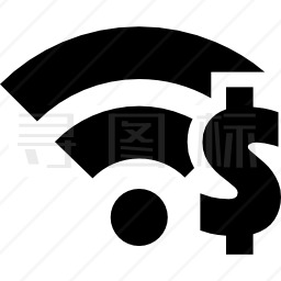 带有美元符号的WiFi图标