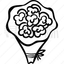玫瑰的花束图标