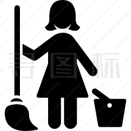 清洁女工图标