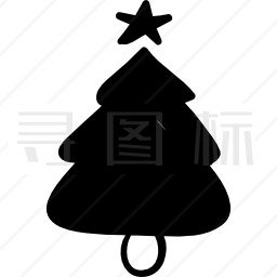 装饰明星的圣诞树图标