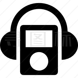 带耳机的MP3播放器图标