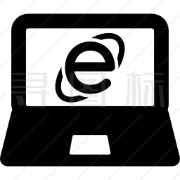 笔记本电脑上的Internet Explorer徽标图标