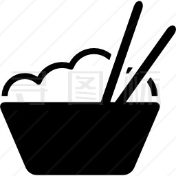 米饭筷子碗图标