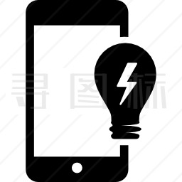 灯泡和智能手机图标
