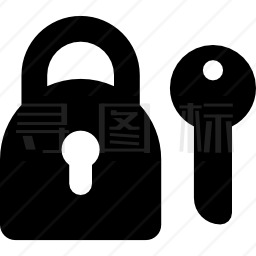 锁和钥匙Icon Silhouette图标