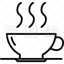 热咖啡杯和盘子图标