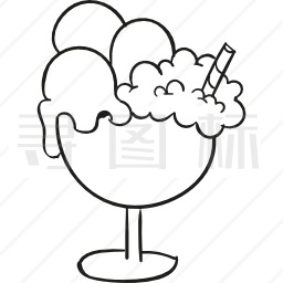 冰淇淋杯涂鸦图标