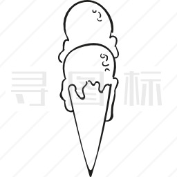 双球冰淇淋锥图标
