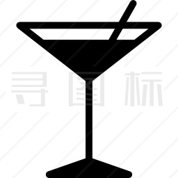 Martini Glass与Straw图标