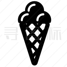 三球冰淇淋锥图标