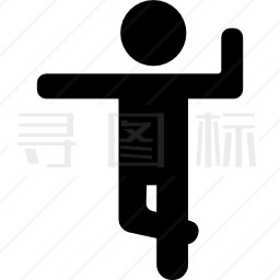 男子锻炼手臂和一条腿图标
