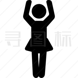 举起手臂的女人图标