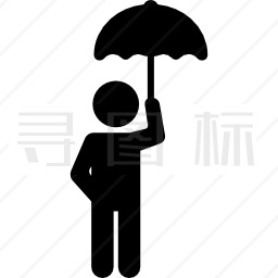 和Open Umbrella在一起的男人图标