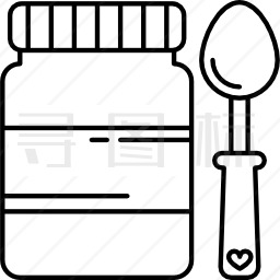 婴儿食品罐和Spoon图标