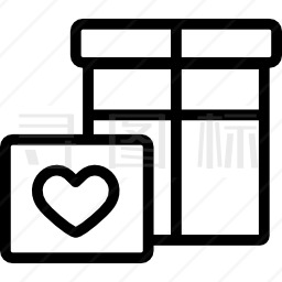 大礼品盒和礼物的心图标