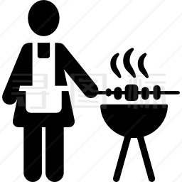 女人与Grill图标