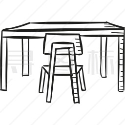 带椅子的桌子图标