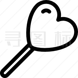 倾斜心形Lollipop图标