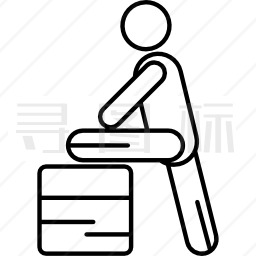 男子伸展腿图标