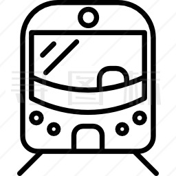 地铁列车前视图图标