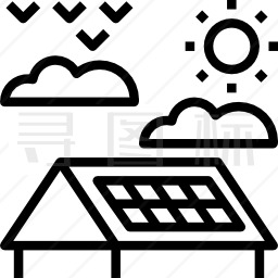 家用太阳能发电系统图标
