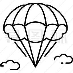 降落伞简笔画图画图片