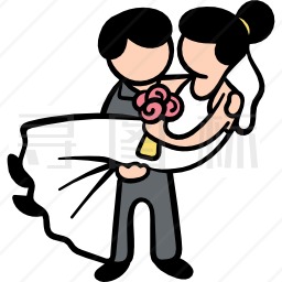 婚礼的夫妇图标