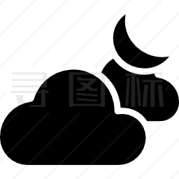 多云的夜晚图标