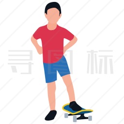 滑板男孩图标