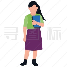 拿书的女孩图标