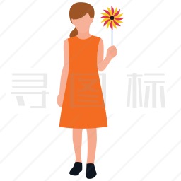 女孩和花图标