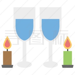 蜡烛与葡萄酒图标