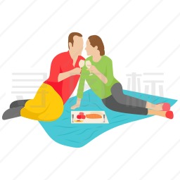 野餐的情侣图标