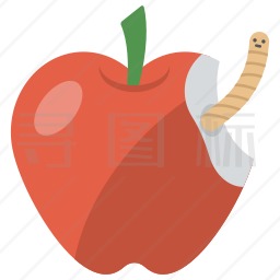 长虫子的苹果图标