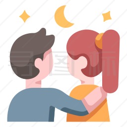 赏月亮的情侣图标